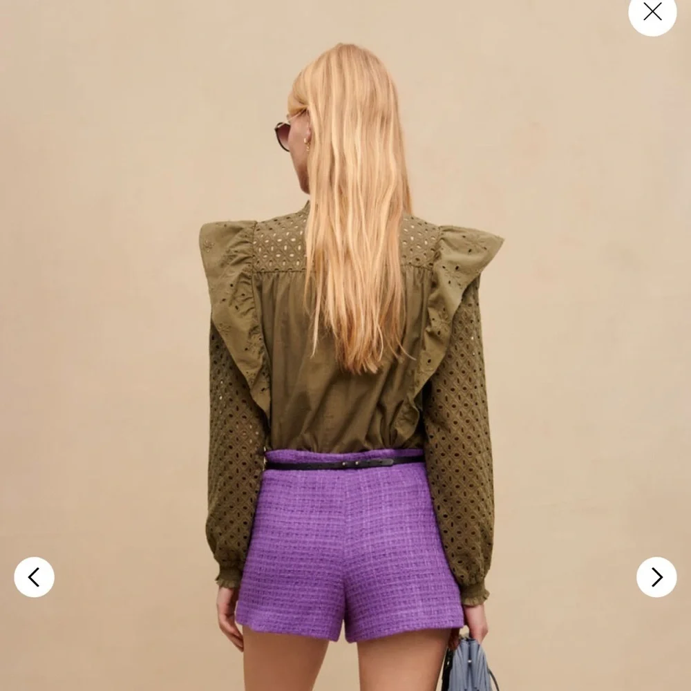 Maje Linode Eyelet Cotton Top Size 1 - Picture 4 of 12